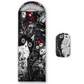 AILONEN Midnight Meow Sleeping Bag, Charcoal Cat Eyes Crescent Graphic, Portable Camp Sack Sleepover Style - color: Black Cat