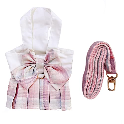 Dog Dress,Dog Harness and Leash Set,Puppy Cat Bunny Rabbit Clothes for Small Large Dogs Dresses - color: Pink, size: Medium