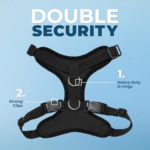 Voyager Step-in Lock Dog Harness - Black, X-Small | 13 - 16" in Chest, Adjustable, Breathable Air Mesh, Lightweight for Daily Walks, Strong Clips, Heavy Duty D-Ring - color: Harness (Black), size: XS (Chest: 13 - 16")