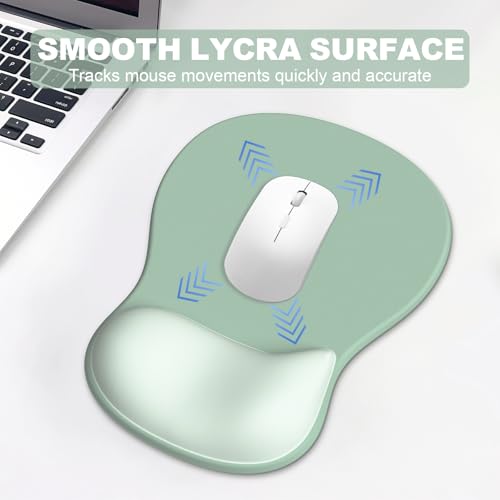Ergonomic Mouse Pad with Wrist Rest and Keyboard Wrist Rest, Gel Mousepad and Wrist Rest for Computer Keyboard, Pain Relief, Non-Slip PU Base, Mouse Pad with Wrist Support for Gaming, Office, Green - color: Green