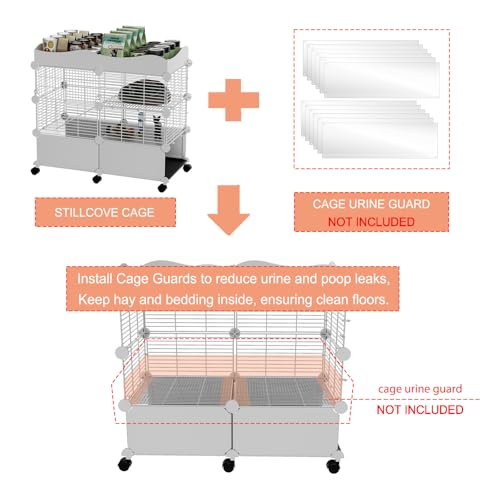 STILLCOVE 2-Tier Guinea Pig Cages Indoor, with Top & Removable Trays | with Platforms and Ramp, Universal Wheels, C&C Small Animal Playpen for Rabbit, Bunny, Hamster, Pet Rat, Chinchilla, Rodent - size: S - 29.52" x 15.35" x 25.98"