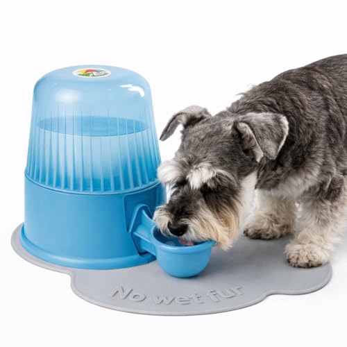 Pet Water Dispenser for Dogs and Cats, 67.6 oz – Gravity-Fed Water Bowl for Clean Drinking, Prevents Wet Fur, BPA-Free Polypropylene, Vida Mansa (Clear Light Blue) - color: Clear Light Blue