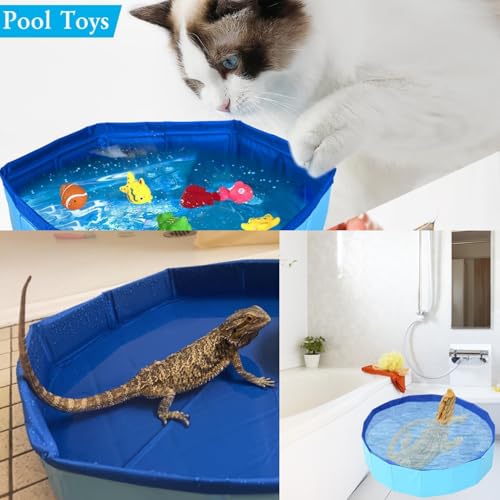 Bearded Dragons Foldable Bathtub with Soft Brush and Towel Set Reptile Accessories Swimming Pool Relax Cleaning Set for Small Pets Guniea Pig Turtle Hedgehog (11.8x3.93In) - color: 11.8x3.93in