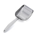 Cat Litter Scoop, Aluminum Alloy Sifter, Kitty Metal Scooper, Deep Shovel, Long Handle, Poop Sifting, Kitten Pooper Lifter, Durable, Heavy Duty, for Litter Box - color: POLISHED Aluminum \ #05 Grey Handle, size: Large
