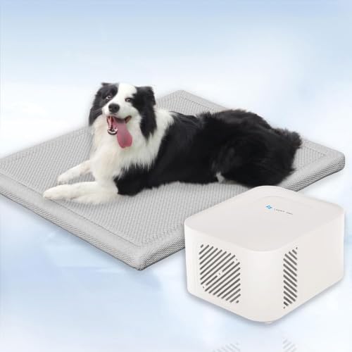 Pet Pad Cooling System for Summer, Consistent Cooling Water Mat for Dogs and Cats, No Refrigeration or Chemical Gel Needed, Machine Washable Bed, Ideal for Home and Crates (Light Gray, L) - size: 27"L x 21"W x 1.5"Th
