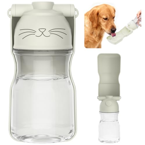 Amerisun Dog Water Bottle, 16.9 OZ Collapsible Leak-Proof Pet Water Bowl | Collapsible Water Bottle,Suitable for Dog, Cat, Puppy, Guinea Pig, Hamster & Bunny. Ideal for Walking, Hiking（A012B-White） - color: A012B-white