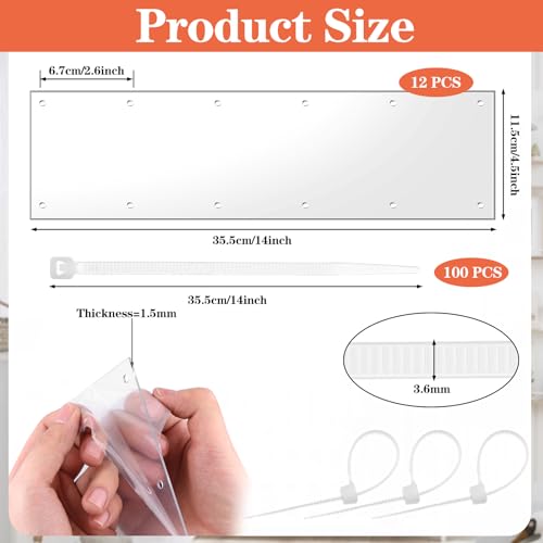 12 Pcs 14" x 4.5" Pet Cage Edge Liner PVC Clear Urine Guard Side Lining Cage Accessories for Rabbit Ferret Hamster Rat Critter Nation