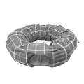 Kitty City Large Cat Tunnel Bed, 2-in-1 Zip-Together Cat Play Tunnel & Plush Nap Bed, Pop-Up Indoor Cat Toy with Hanging Toys, Collapsible Design - Grey - color: Gray
