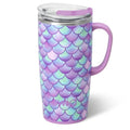 Swig Life 22oz Insulated Travel Mug with Handle & Lid, Mermaid | Triple Insulated Stainless Steel - Handle & Lid Included - Keeps Coffee Hot or Cold - Cup Holder Friendly - color: Mermaid, size: 22 Ounces