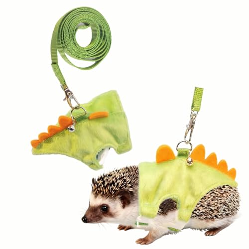 Adjustable Hedgehog Harness and Leash Set - Escape-Proof Small Animals Harness for Hedgehogs, Ferrets, Hamster - Soft, Lightweight & Comfortable (Green, M) - color: Green