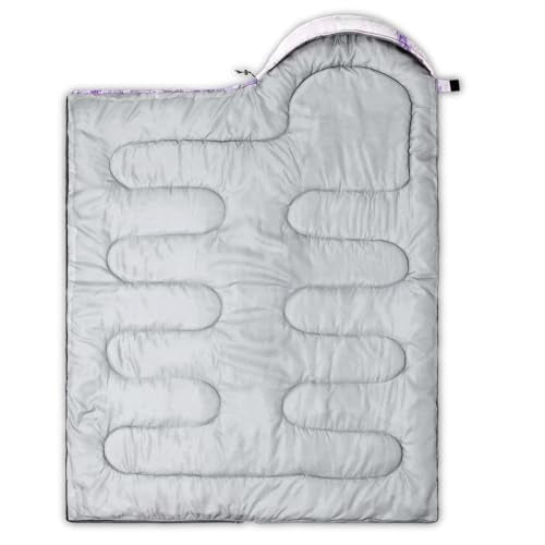 HOSIMA Dear Hunting Pattern Cold Weather Sleeping Bags for Kids Adults. | Black Light Weight Waterproof Sleeping Bags for Outdoors Hiking - color: Purple-d