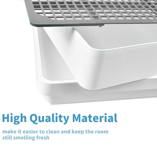 PODOO Rabbit Litter Box – Training Potty Tray for Guinea Pig & Small Pets · Spacious Grid Pan with Low Entrance, Easy-Clean & Odor-Resistant—Helps Keep a Clean Cage and Reduce Mess - size: Large