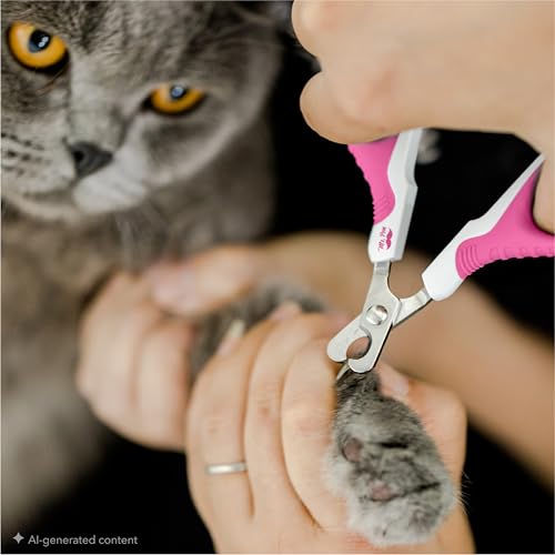 Mr. Pen- Cat Nail Clipper, Stainless Steel | Professional Sharp Cat Claw Trimmer for Small and Medium Cats, Pet Nail Clipper with Sturdy Non Slip Handle - color: Dark Pink