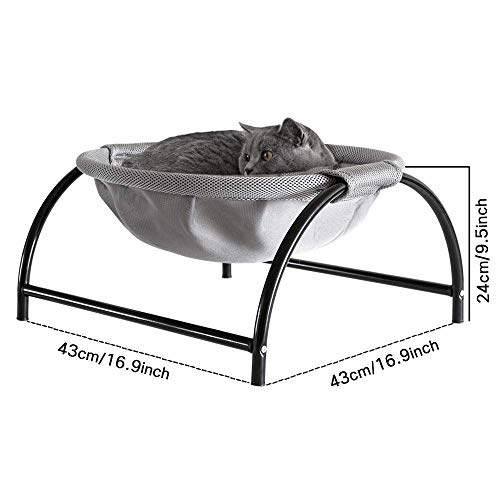 Cat Bed Sleeping Cat Hammock, 16.9in x 16.9in x 9.5in, Grey | Cat Supplies Pet Supplies Whole Wash Stable & Breathable Easy Assembly Indoors Outdoors, 16.9 in x 16.9 in x 9.5 in - color: Grey, size: 16.9"L x 16.9"W x 9.5"Th (Mesh)