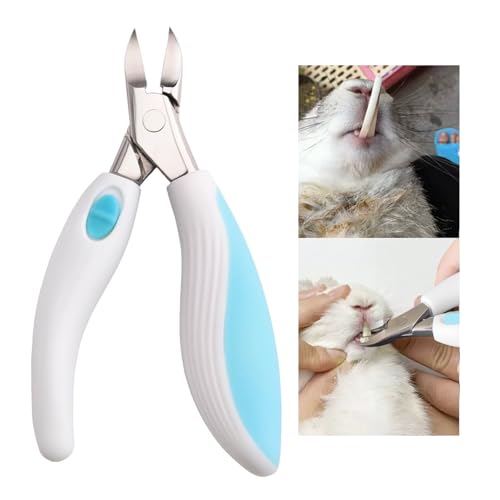 Rabbit Teeth Cutter,Premium Stainless Steel Bunny Tooth Nipper Teeth,5.3inch Tooth Cutter Scissor Sharp and Fast, Safe for Rabbits,for Guinea Pig Chinchilla Bunny Other Small Animals.(Blue)