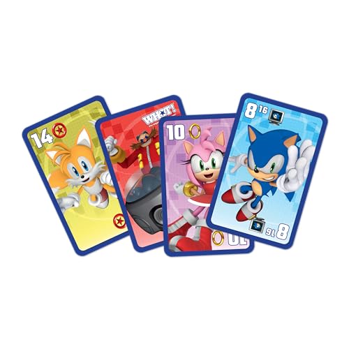 Waddingtons Number 1 Sonic the Hedgehog WHOT! Travel Card Game, Play with Knuckles, Tails, Shadow, Doctor Eggman from the Popular Sega Video Game, Great Gift for Ages 5 Plus