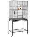 Yaheetech 63-Inch Wrought Iron Rolling Large Bird Cage for African Grey Small Quaker Amazon Parrots Canary Bird Flight Cage