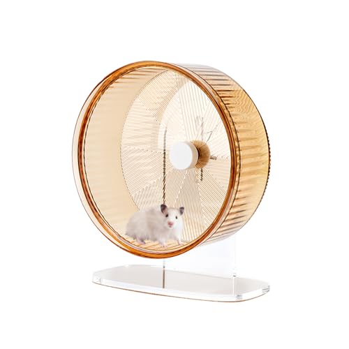 Super-Silent Hamster Exercise Wheel: Silent Spin Toys Hamster Running Wheels with Height Adjustable Stand for Hamsters Gerbils Mice Or Other Small Animals -6.5inch Yellow - color: Yellow, size: 6.5inch