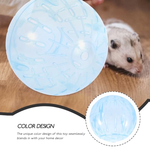 Popetpop Hamster Running Toy 4 Inch Transparent Exercise Toy for Small Pets Gerbils Chinchillas Portable Small Pet Activity Sphere - color: Sky-blue