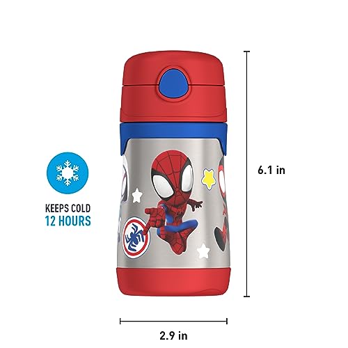 THERMOS Vacuum Insulated Stainless Steel 10oz Straw Bottle, Spidey and His Amazing (Pack of 3) - color: Spidey and His Amazing, size: 10 Ounces (Pack of 3)