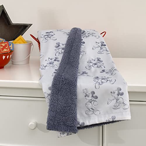 Disney Mickey Mouse - Call Me Mickey White and Blue Super Soft Baby Blanket - color: Mickey Mouse - Call Me Mickey