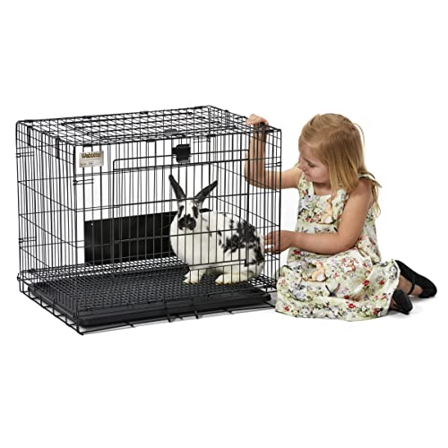 MidWest Homes for Pets Small Wabbitat Rabbit Cage, Grid Mesh Floor, Removable Tray, Top & Front Door Access, Rust Resistant Finish, No Tools Required - size: 25.0"L x 19.0"W x 20.0"H