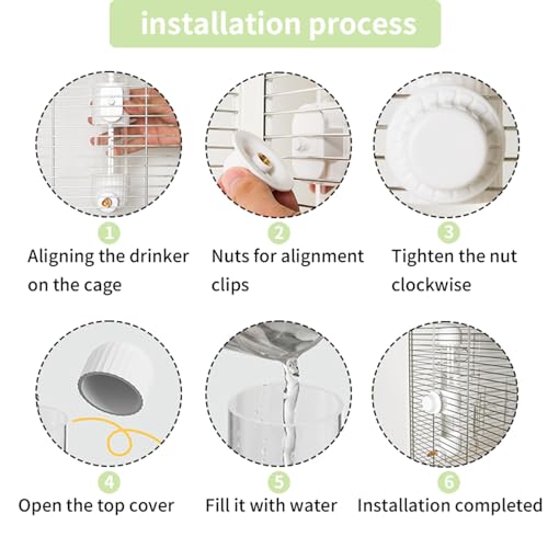 9.4 Fl Oz No Mess Bird Water Dispenser, Sipper Bottle | 9.4oz/280ml capacity easy view & simple mount Clear Cage Water Drinker for Parakeets Cockatiels Budgies Finch Lovebirds - color: White, size: 9.4 fl oz (280ml)