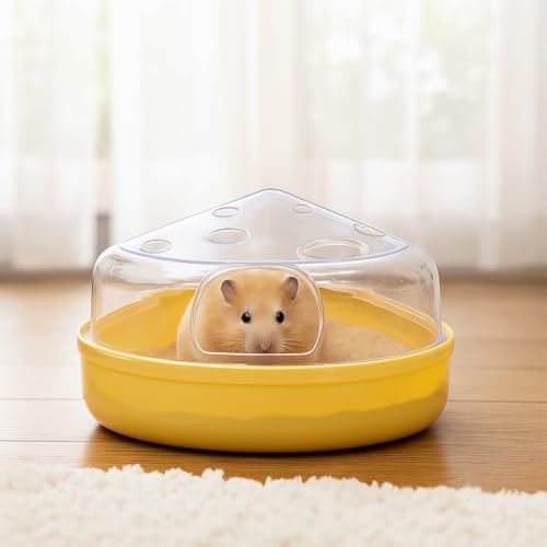 Clear Hamster Sand Bath Box Container Pet Bath Container Cage Supplies for Mice Gerbils Hedgehogs Squirrels(S,White) - color: White, size: S