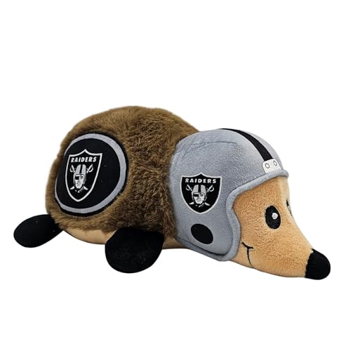 NFL LAS Vegas Raiders Plush Hedgehog Toy for Dogs & Cats, Cool Soft Pet Toy for Fun and Interactive Play, Dog Chew Toy with Squeaker, Licensed Hot Pet Toy - color: Las Vegas Raiders