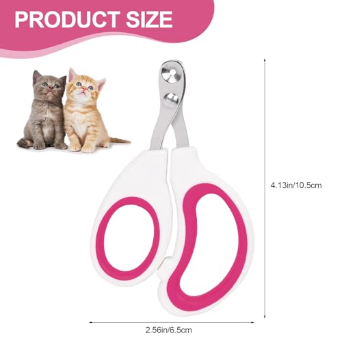 Cat Nail Clipper with Circular Cut Hole, Avoiding Excessive Cutting, Suitable for Beginners. It Can Also be Used for Small Animals Such as Birds, Hamsters, Guinea Pigs, Etc. (Magenta) - color: Magenta