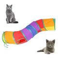 Rainbow Cat Tunnel with Ball Kitten Toy Small Animal Play Tube Rabbit S Way | Interactive Ball, Large, Indoor Outdoor, For Cats Kittens Rabbits