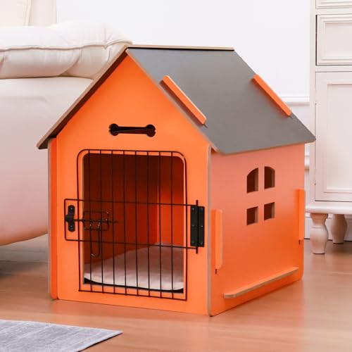 RYpetmia Indoor Dog House for Small Dogs & Cats, Wooden Pet House | Cute Puppy Bed Shelter /Ventilated Windows/Cozy Cave Design/Tool-Free Assembly/Small Pet Hideaway for Bedroom, Living Room