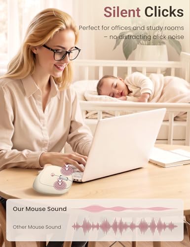 Ergonomic Vertical Wireless Mouse, 57°, Small/Medium Hands, Beige | Rechargeable, Quiet Click, 800/1200/1600 DPI, 2.4GHz USB Receiver, Forward/Back Buttons, Computer Mouse for Laptop PC Mac - color: Beige