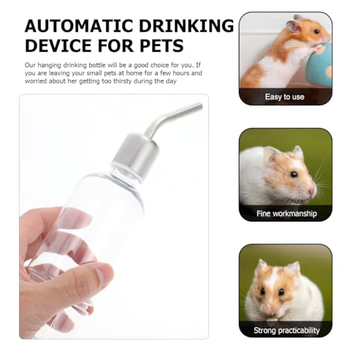Toddmomy Rabbit Water Bottle 2 Pack Hanging Water Dispenser for Guinea Pig Chinchilla Small Animal Cage Leak Resistant Transparent Pet Drinking Bottle with Hooks 8.66 X 2.36 X 1.96 in