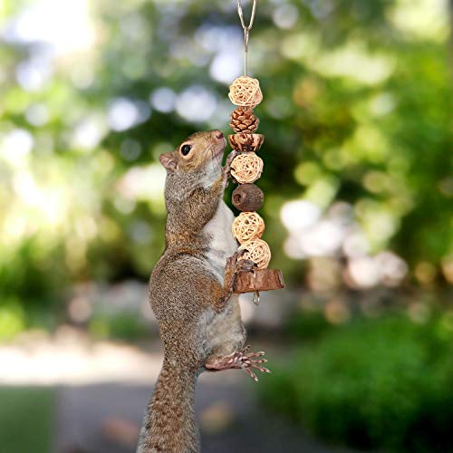 Treetop Tower - Natural Wood Hanging Chew Toy Cage Accessory - for Hedgehogs, Chinchillas, Rabbits, Guinea Pigs, Degus, Hamsters, Rats & Other Small Pets