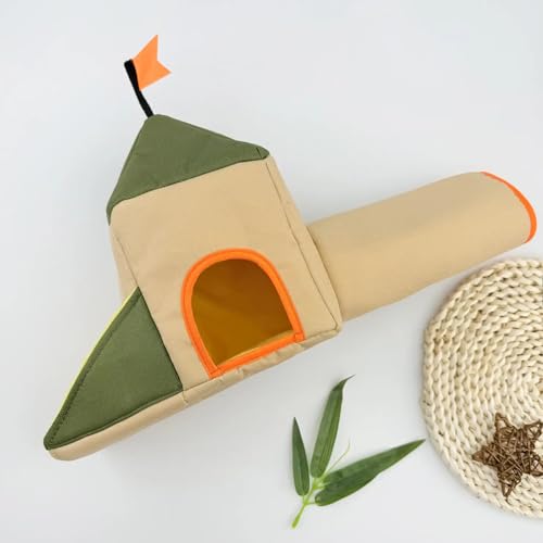 Hamster Hideout Tunnel, Castle Toy Play Tube for Small Pets, 3 Cave House for Gerbil, Mouse, and Small Rodents Chinchilla Rat Hedgehog