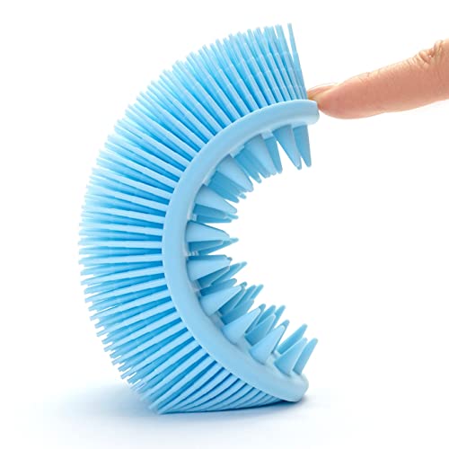 Premium Sensory Brushes for Kids or Autism,Soft Silicone Body Scrubber,2 in 1 Sensory Room Occupational Therapy,Silicone Loofah,Pets Shower Brush Bath Brush Shampoo Brush (3pcs(Spiked)) - color: 3pcs(spiked)