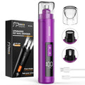 Dog Nail Grinder with 4 LED Lights, 3 Speeds Super Quiet for Pets | Low Vibration,Electric Pet Nail Grinder, Professional Painless Paw Grooming & Smoothing for Small to Large Dogs Cats(Purple) - color: Purple