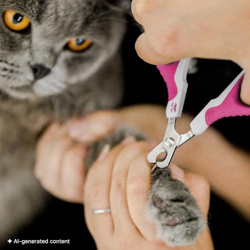 Mr. Pen- Cat Nail Clipper, Stainless Steel | Professional Sharp Cat Claw Trimmer for Small and Medium Cats, Pet Nail Clipper with Sturdy Non Slip Handle - color: Grey/Fandango Violet