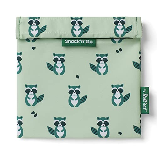 ROLL'EAT ® Snack'n'Go Animals | Reusable Snack Bag | Kids Snacks Container | Eco Friendly Food Bag | Reusable Bag for Snack Storage | Raccoon Design - style: Raccoon