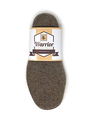 Warrior Alpaca Socks - 100% Alpaca Wool Felted Insoles & Liners for Shoes & Boots, 1 Pair - Stay Warm/Cool Naturally - Cut to Size Your Custom Fit. (Medium) - size: Medium