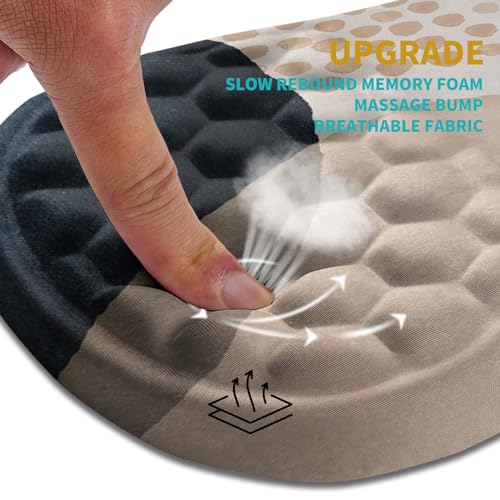 Hokafenle Ergonomic Mouse Pad Wrist Support, Wrist Rest Mousepad for Carpal Tunnel Pain Relief with Integrated Memory Foam Slope Massage Bulge (11.8x7.9 inch,Abstract Marble - color: KM17-Abstract Marble