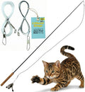 Forever Stick and 3 Strings including Chew Proof Metal Wire - The Unbreakable Cat Wand Toy, Durable Cat Toy Wand, Extra Long Cat String Toy, Cat Fishing Pole Toy for Bored Indoor Adult Cats, Stick Toy - size: Forever Stick and Chew-proof String
