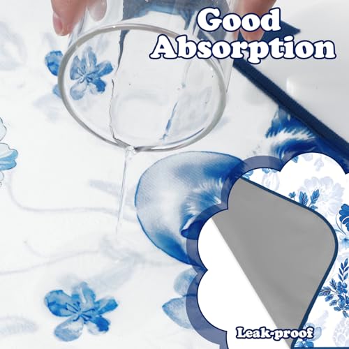 JarThenaAMCS 3 Packs Guinea Pig Pee Pads 24" x 47" Reusable Guinea Pig Pee Mat Watercolor Blue Flower Washable Small Animal Cage Liner for Rabbit Hamster Chinchilla Ferret Rat - style: blue flower