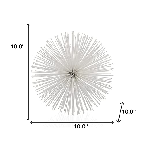 Modern Day Accents 5450 Erizo Spiked Large White Sphere, 10" D - color: White, size: Large