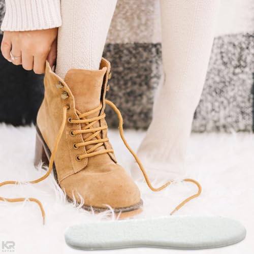 1 Pair Shoe Insoles for Women, Trim-to-Fit, US Size 6–11 Women, 4–13 Men | Sheepskin Womens Boot Insoles; Ultra Thin Profile, Soft Warm Cushioning, All-Season Wear; for Women and Men - color: Winter