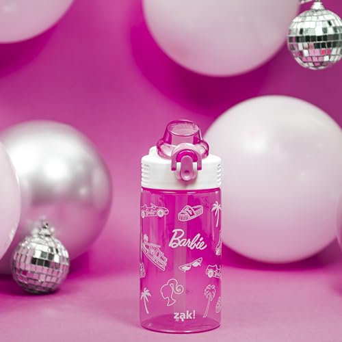 Zak Designs Barbie Sage 16oz Leak-Proof Straw Kids Water Bottle - color: Barbie, size: 16 Ounces