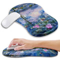 Ergonomic Mouse Pad Wrist Support with Memory Foam Massage Bulge, Carpal Tunnel Pain Relief Mousepad Wrist Rest for Mouse(12x8 inch, Lotus Pond) - color: Kg035-lotus Pond