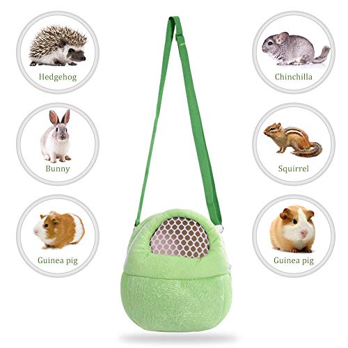 Portable Pet Carrier Bag, African Hedgehog Hamster Breathable Pet Carrier Handbags, Puppy Cat Travel Backpack (M, Green) - color: Green, size: 9.1"L x 5.5"W x 2.4"H
