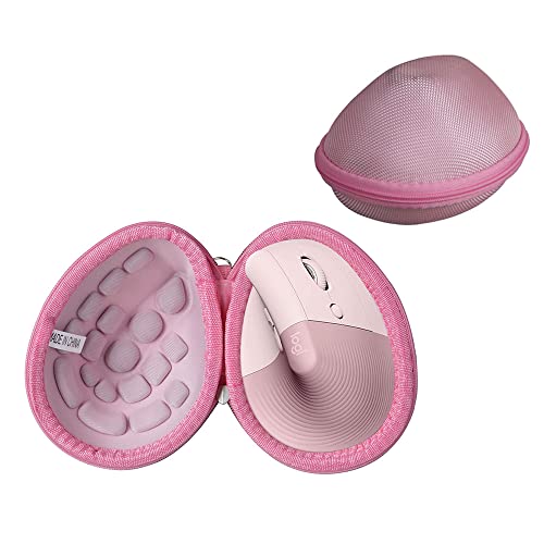 Adada Hard Travel Case for Logitech Lift Vertical Ergonomic Mouse (Pink) - color: Pink